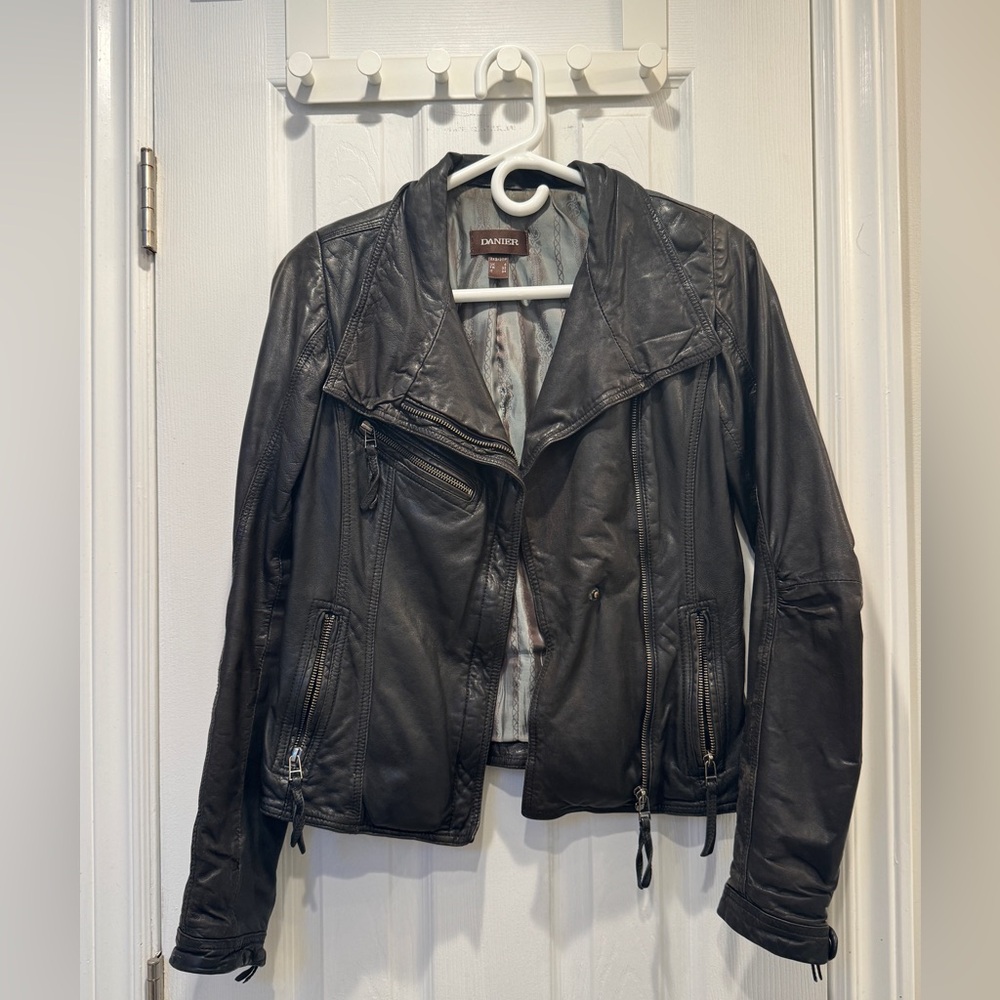Danier Women's Black Biker Leather Jacket